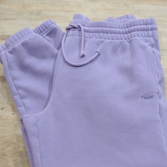TNA Pants - TNA Cozy Fleece Sweatfleece Boyfriend Fit Sweatpants Purple Large